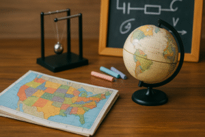 maps and globe in purulia